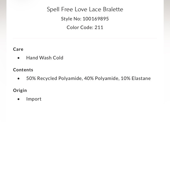 Free People Spell Free Love Lace Bralette - Size M - Picture 5 of 6